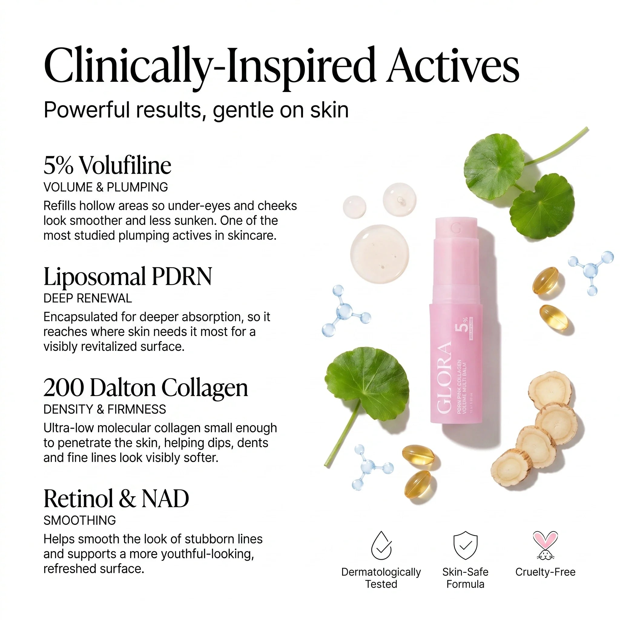 Glora Pink Collagen Volume Balm Stick